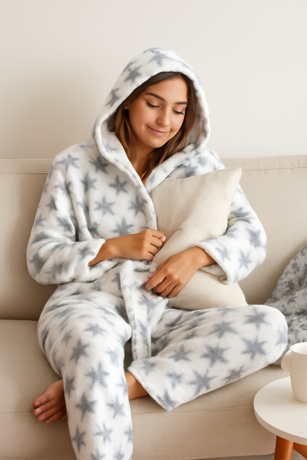 Conjunto de Pijama de Felpa con Estampado de Estrellas