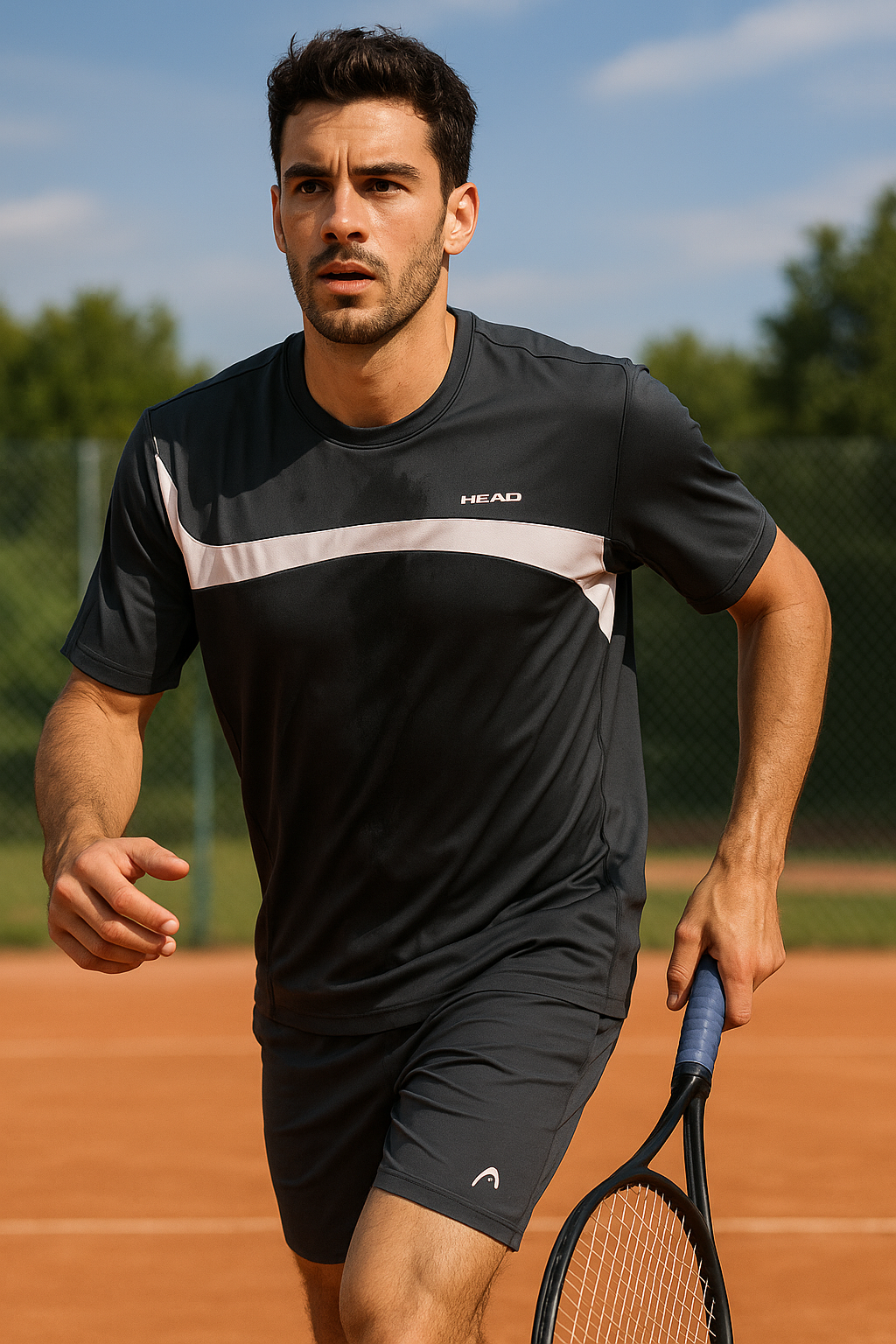 Camiseta de Tenis Hombre - Tejido Transpirable y Estilo Contraste