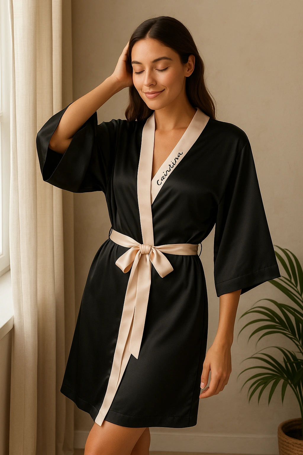 Ice silk short-sleeved nightgown 