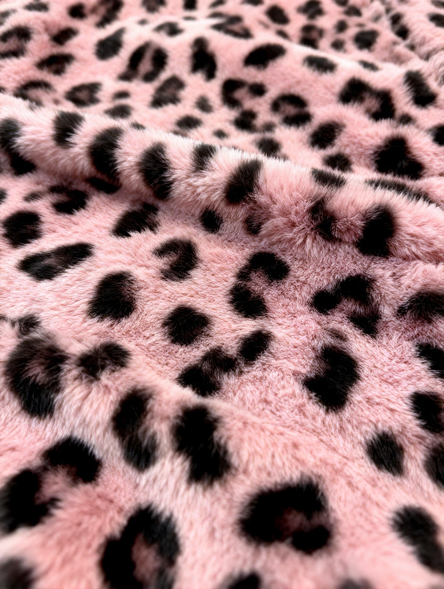 Manta de Estampado Leopardo Rosa
