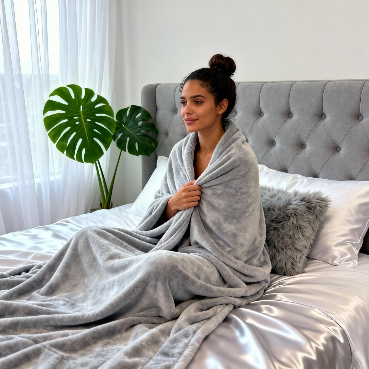 Manta Gris Suave y Caliente
